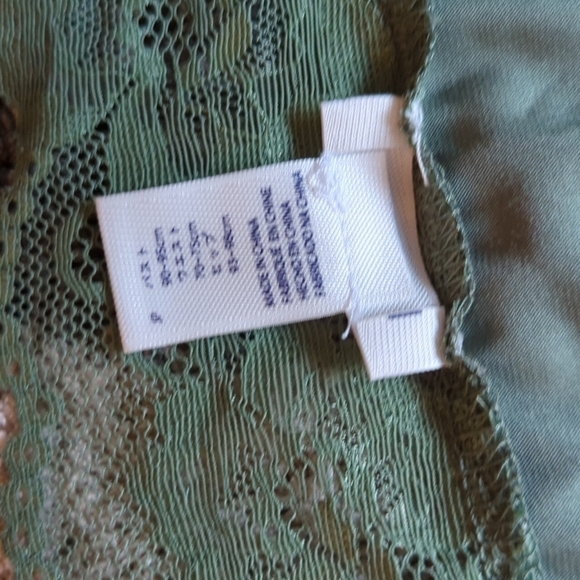 Forever 21 Slip Tank Top Lacy Satin Green Women's Size Medium Fairy - Picture 6 of 8